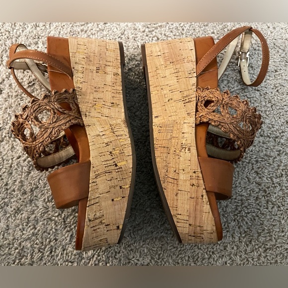 Jessica Simpson Brown Wedge Espadrilles with Ankle Strap - Picture 6 of 9